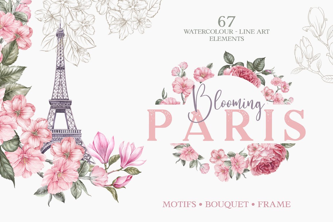 Blooming Paris. Motifs and Frame