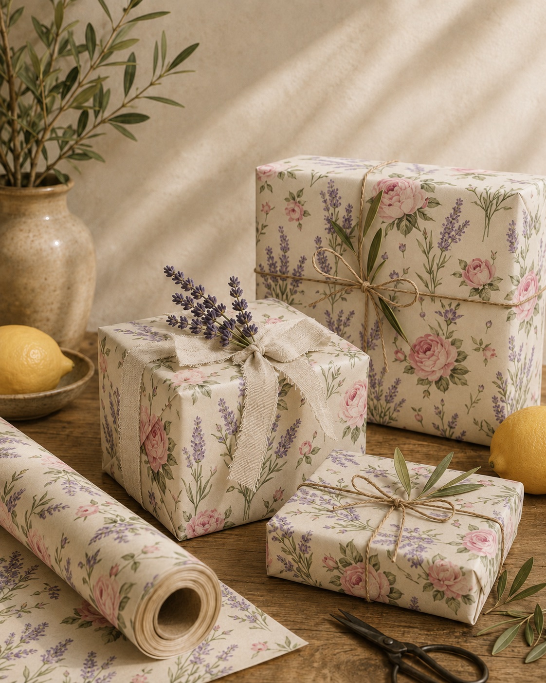 Botanical wrapping paper from Kotkoa Shop